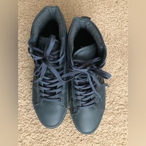ZARA Stone Blue High-Top Sneakers (size US 10)